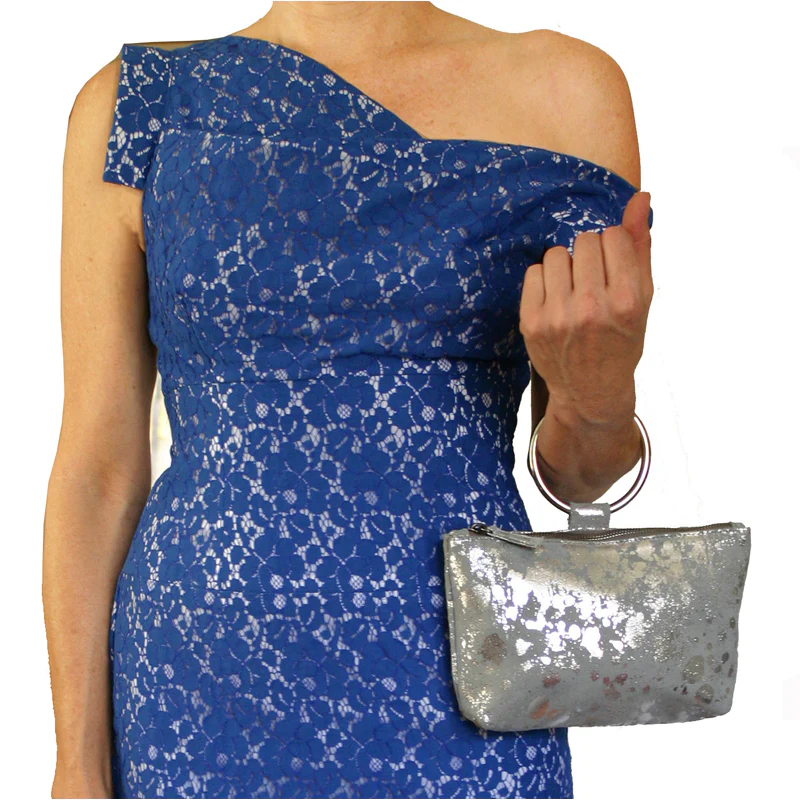 Ring Wristlet - Cream Metallic Splash