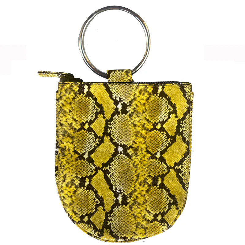 Mini Ring Wristlet - Yellow Snake