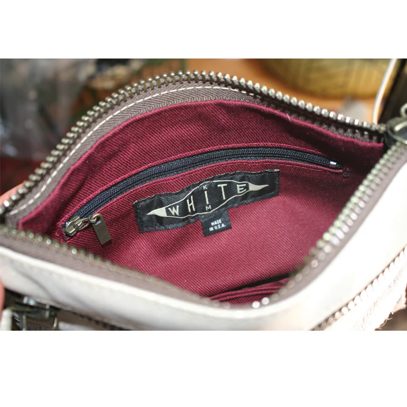 Double-Zip Bag with Two Straps - Ivory Fur