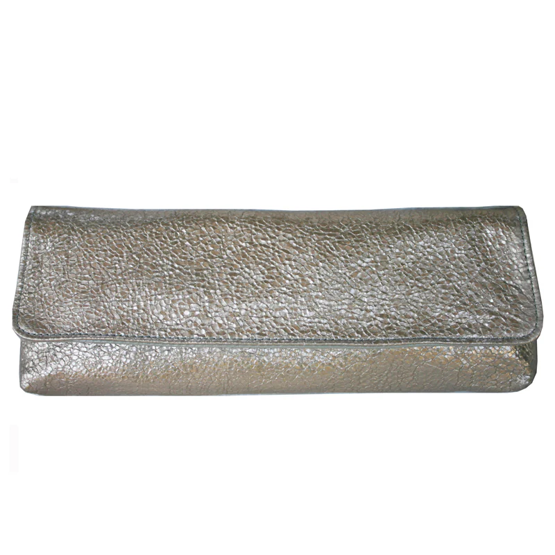 Baguette Clutch  - Ivory Crinkle Metallic