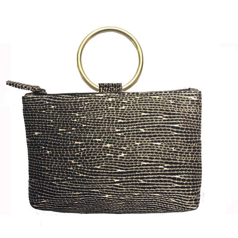 Ring Wristlet - Black & Gold Fancy
