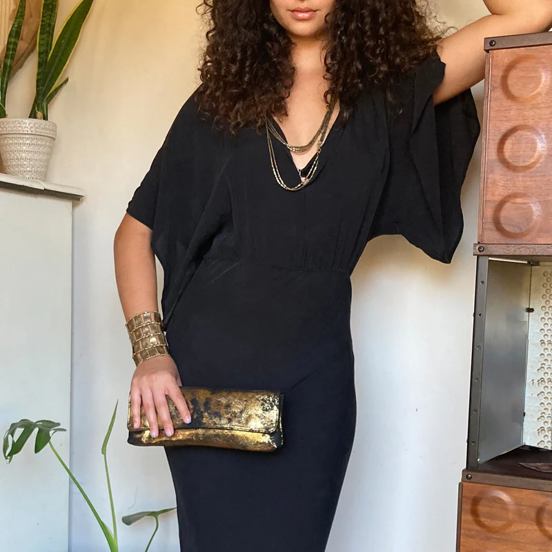 Baguette Clutch  - Smoky Gold Metallic