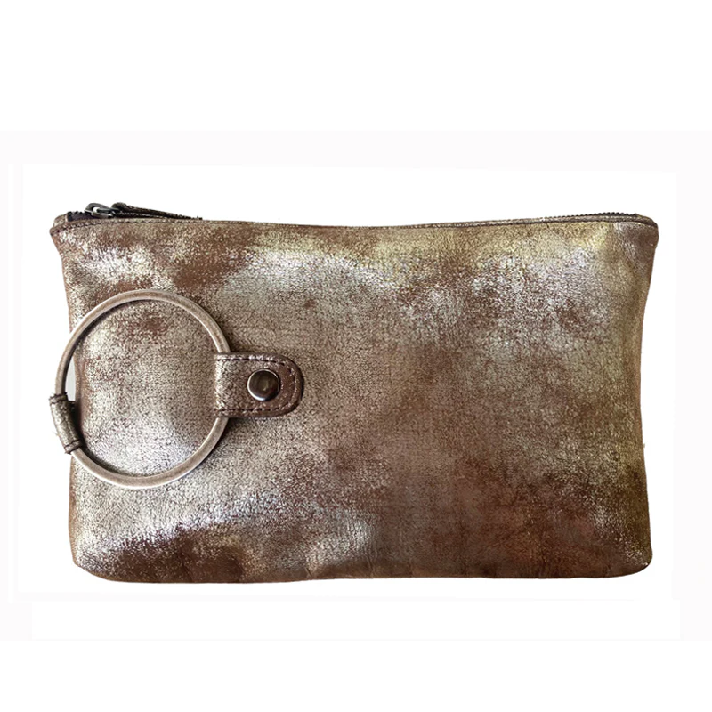 Ring Clutch - Soft Brown Metallic
