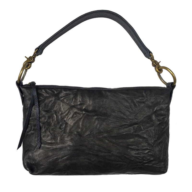 Slouchy Bag - Black Crinkle