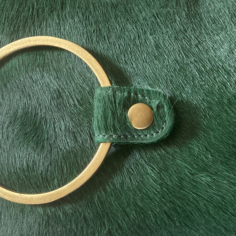 Ring Clutch - Emerald Green Fur